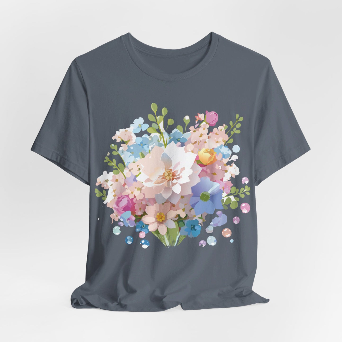 T-shirt en coton naturel avec fleurs