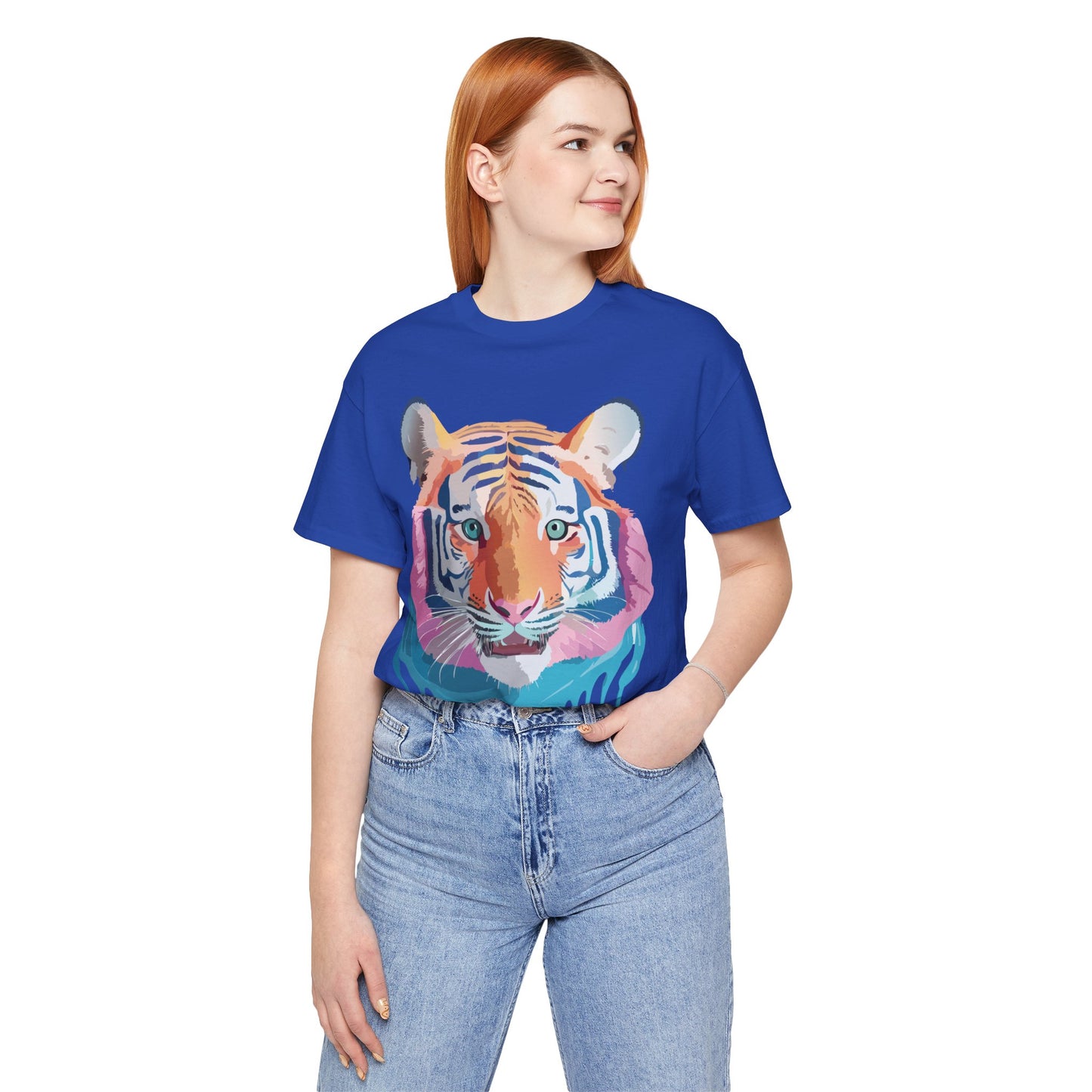 Natural Cotton Tee Shirt with Tiger