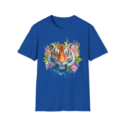 Tiger Print Unisex Gildan Softstyle Tee 64000 100 Percent Ring Spun Cotton