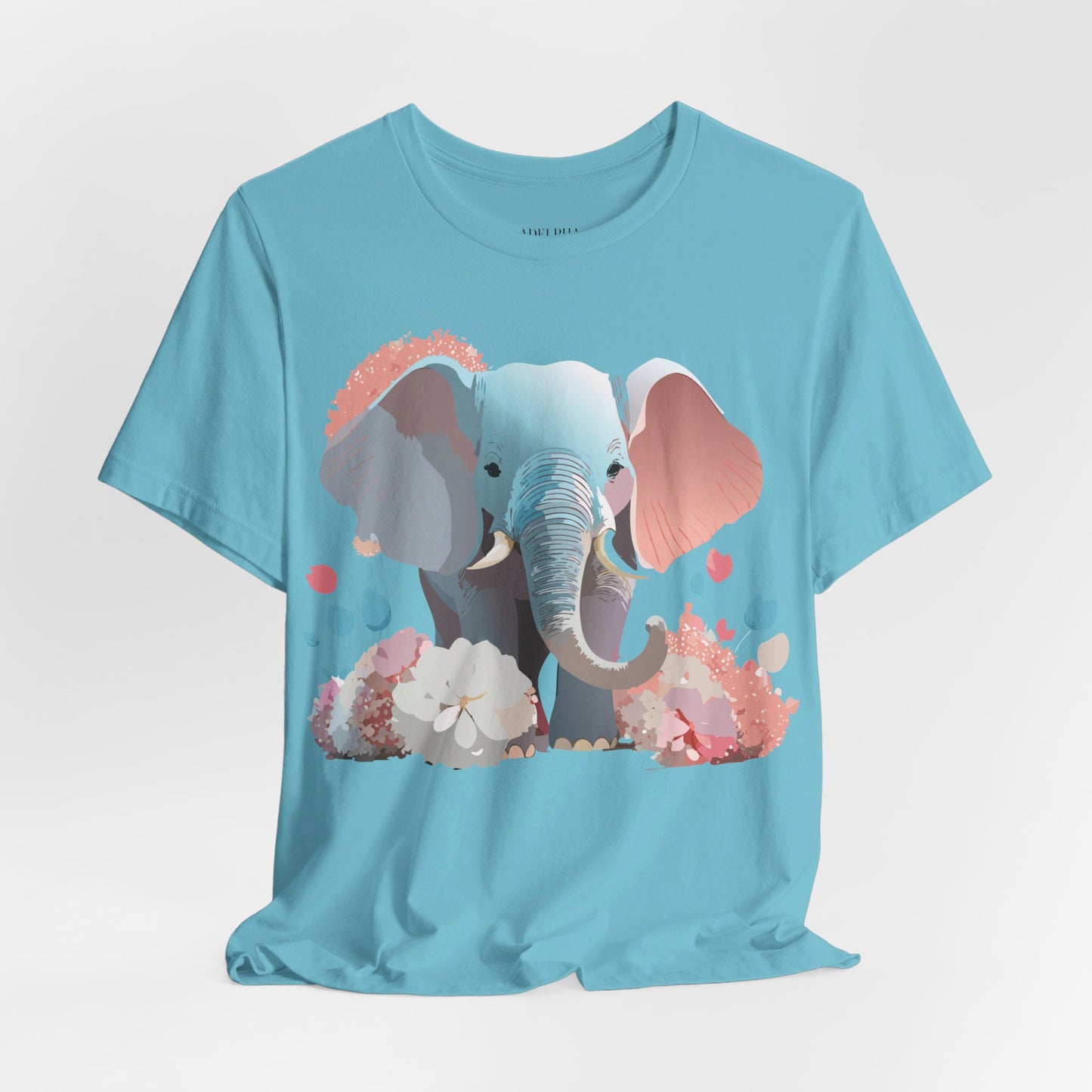 T-shirt en coton naturel avec motif éléphant