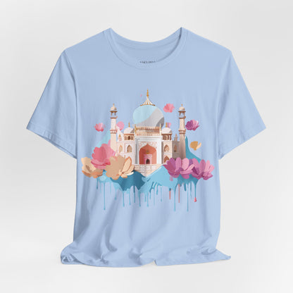 Natural Cotton Tee Shirt - Taj Mahal, India Printify