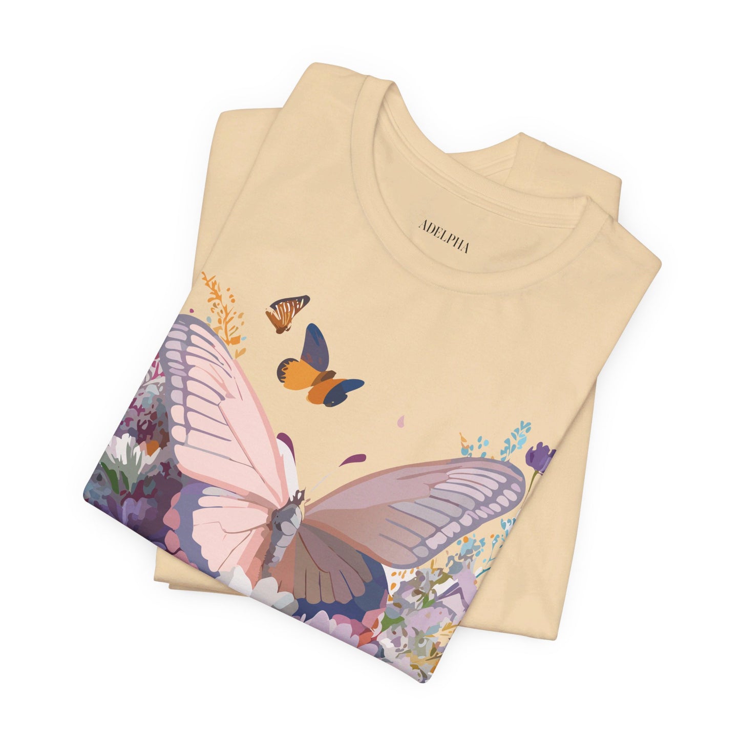 T-shirt en coton naturel avec papillon