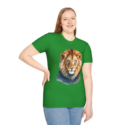 Lion Shirt Unisex Animal Tee Gildan Softstyle 64000 100 Percent Ring Spun Cotton