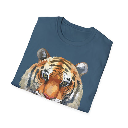 Tiger Print Unisex T Shirt Softstyle 64000 Gildan Ring Spun Cotton Tee
