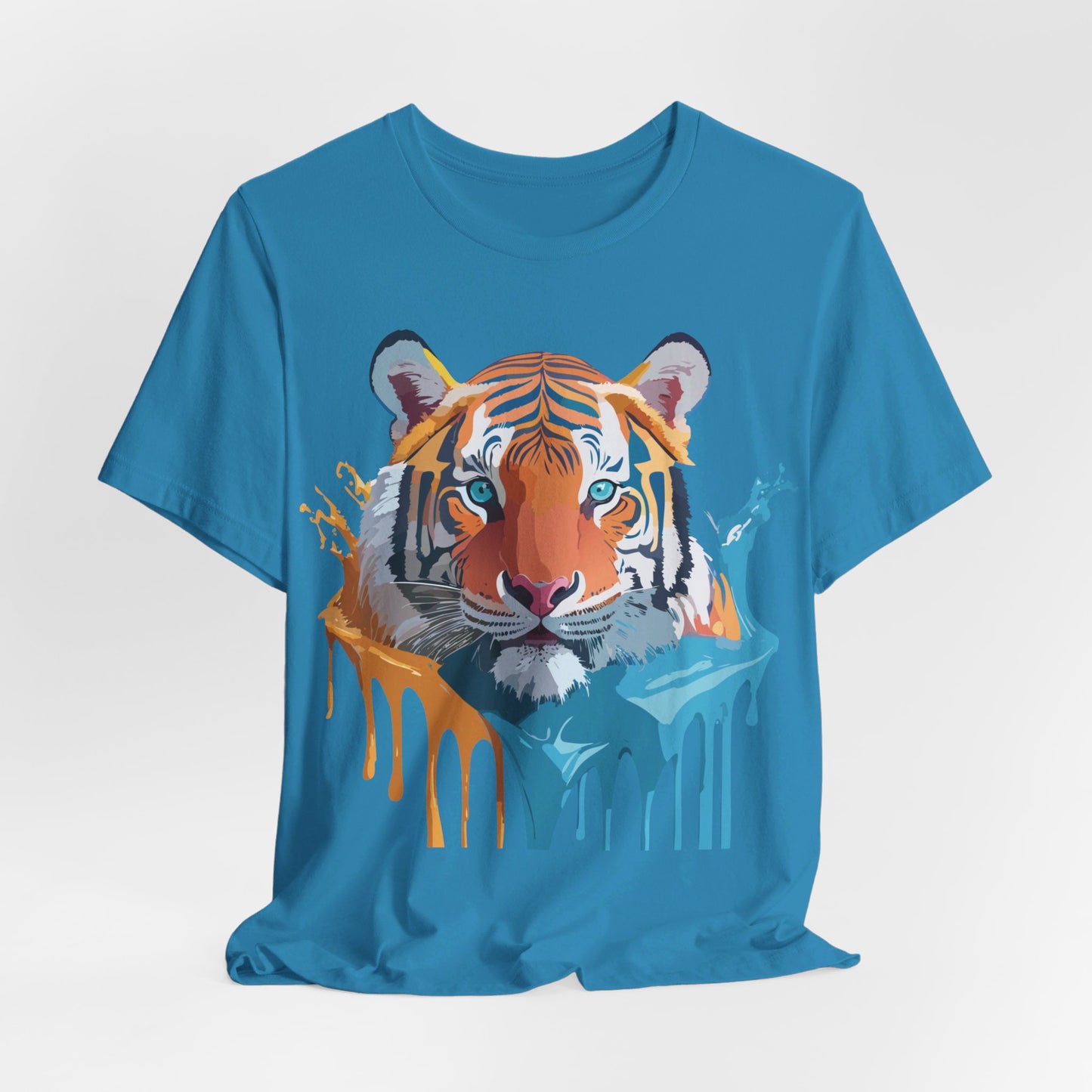 Natural Cotton Tee Shirt with Tiger