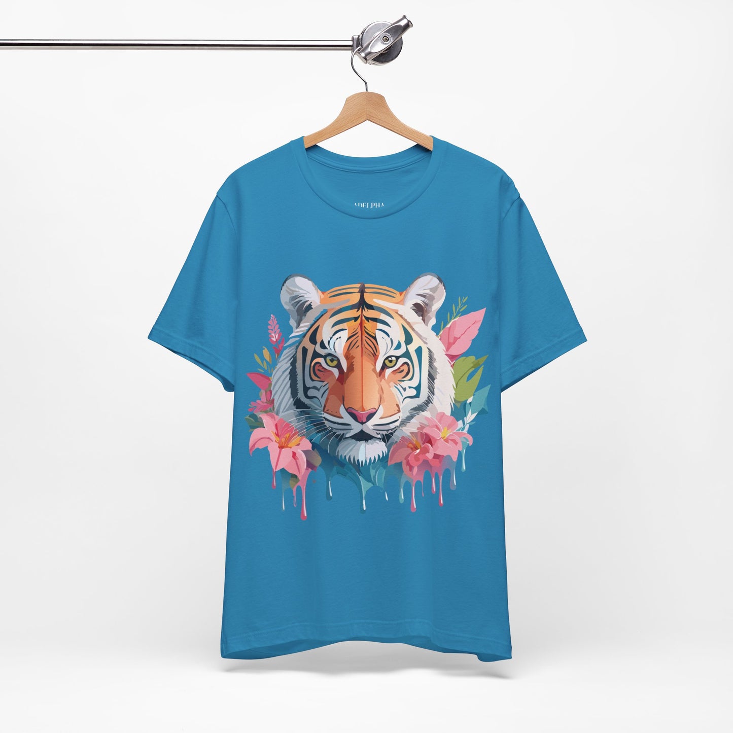 Natural Cotton Tee Shirt with Tiger