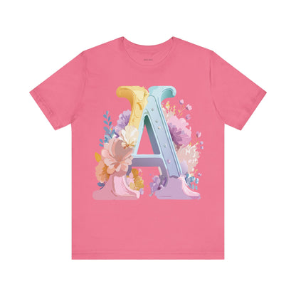 Natural Cotton Tee Shirt - Letters Collection - A Printify