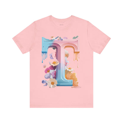 Natural Cotton Tee Shirt - Letters Collection - T Printify