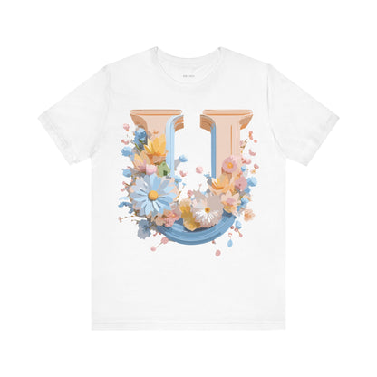Natural Cotton Tee Shirt - Letters Collection - U Printify