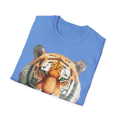 Tiger Print Shirt Unisex Animal Tee Gildan Softstyle 64000 Cotton Comfort
