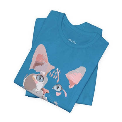 Natural Cotton Tee Shirt with Cat Printify