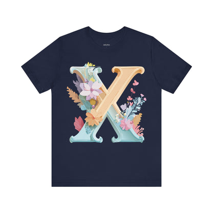 Natural Cotton Tee Shirt - Letters Collection - X Printify