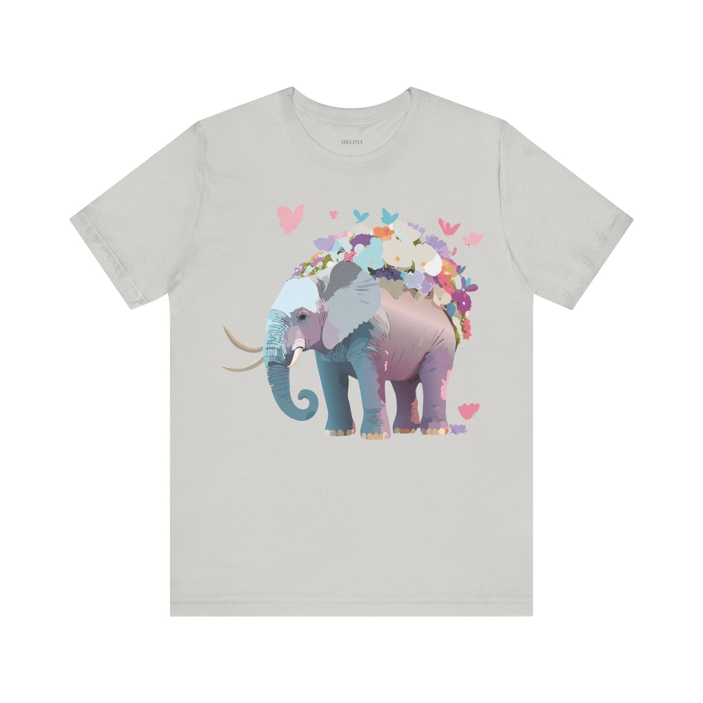 T-shirt en coton naturel avec motif éléphant