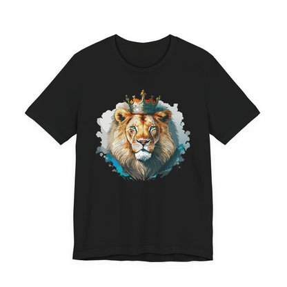 Lion with Crown Tee Unisex Cotton Watercolor King Lion Graphic T-Shirt 2