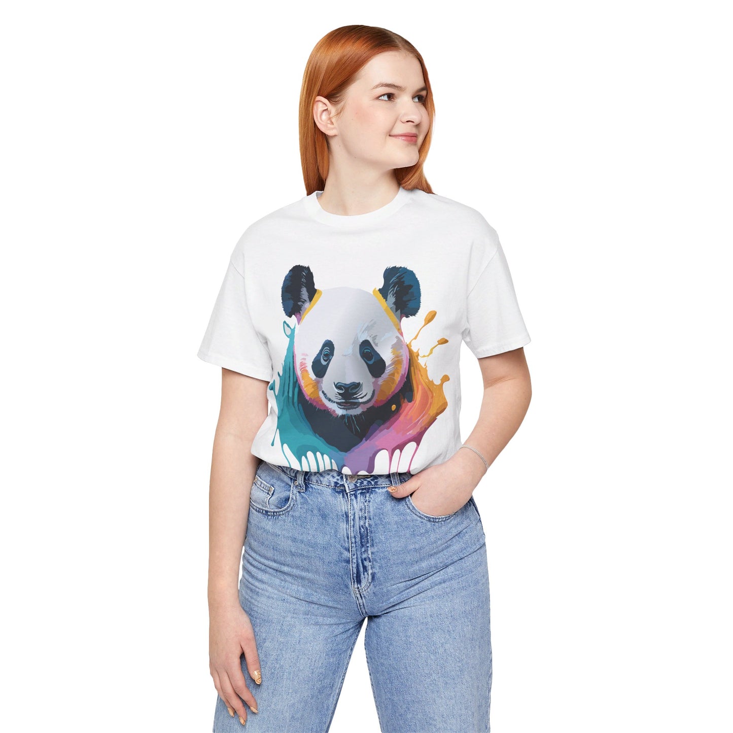 T-Shirt aus natürlicher Baumwolle mit Panda