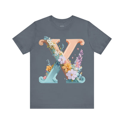 Natural Cotton Tee Shirt - Letters Collection - X Printify