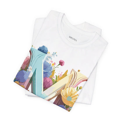 Natural Cotton Tee Shirt - Letters Collection - M Printify