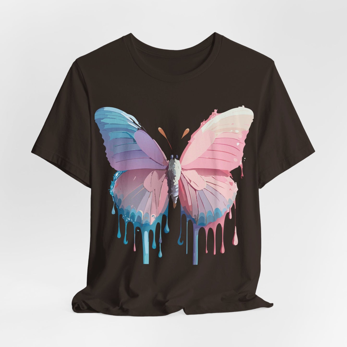 Natural Cotton Tee Shirt with Butterfly