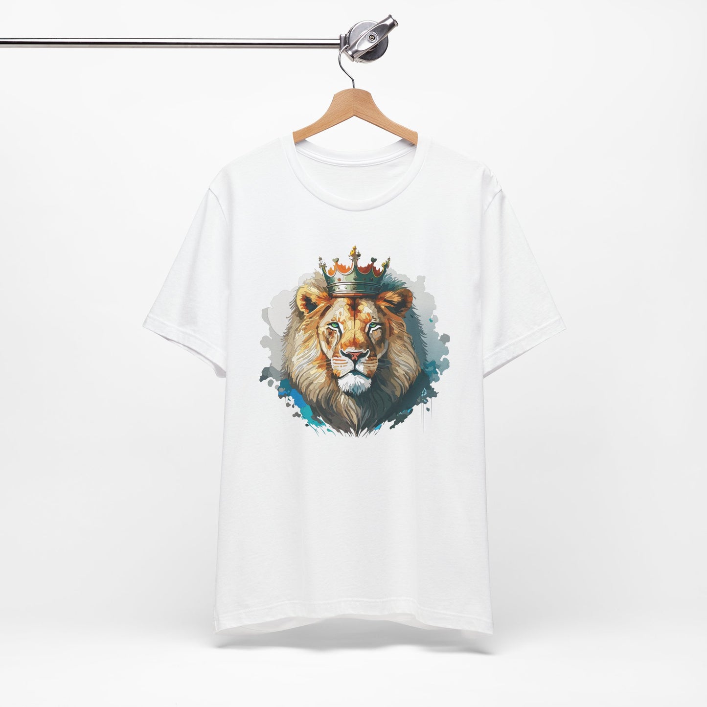 Lion with Crown Tee Unisex Cotton Watercolor King Lion Graphic T-Shirt 2