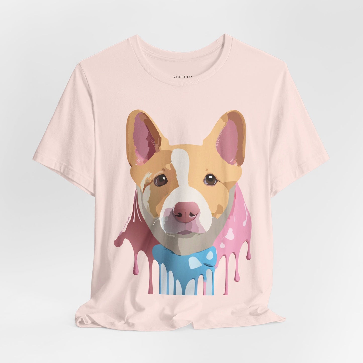 Natural Cotton Tee Shirt with Dog