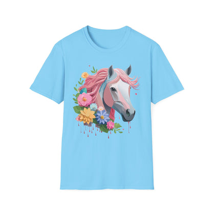 Unisex Horse Shirt Softstyle Cotton Tee With Animal Print Design