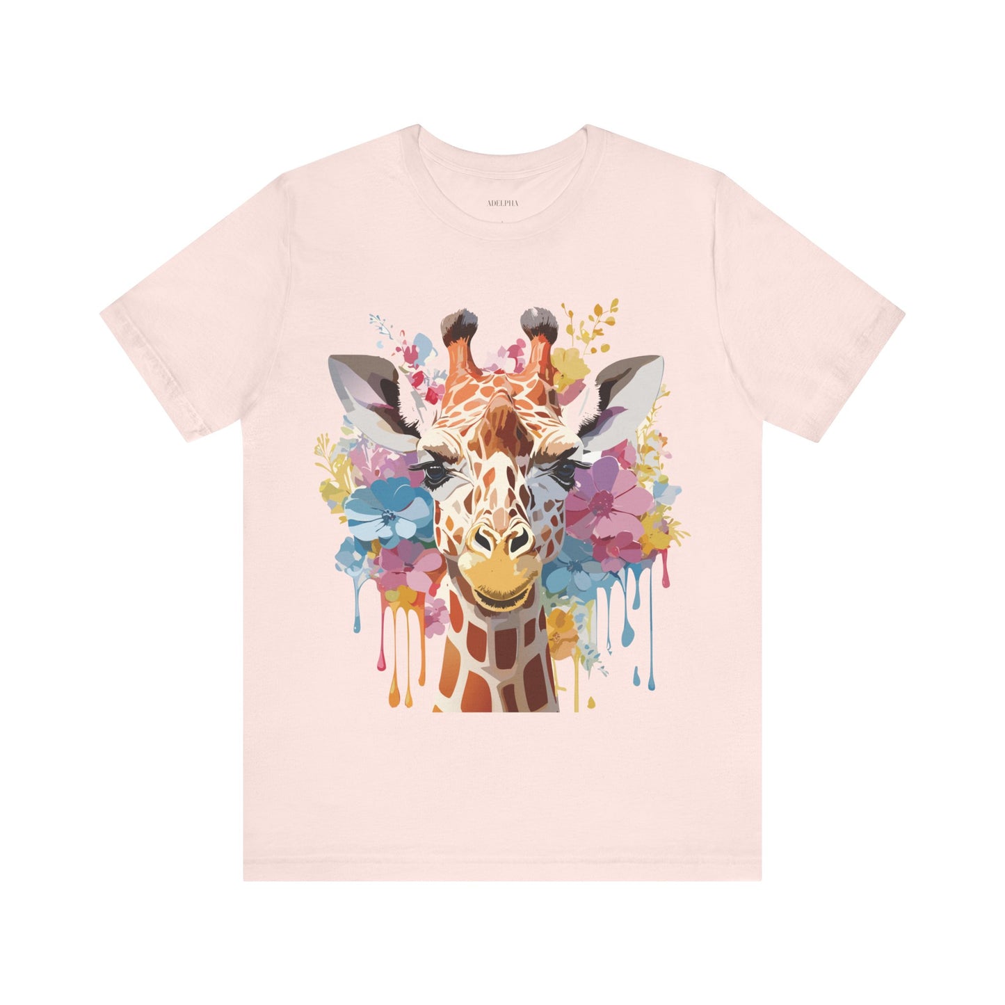 Natural Cotton Tee Shirt with Giraffe