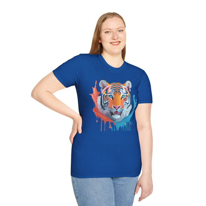Unisex Tiger Tee Gildan Softstyle Animal Print Shirt Ring Spun Cotton