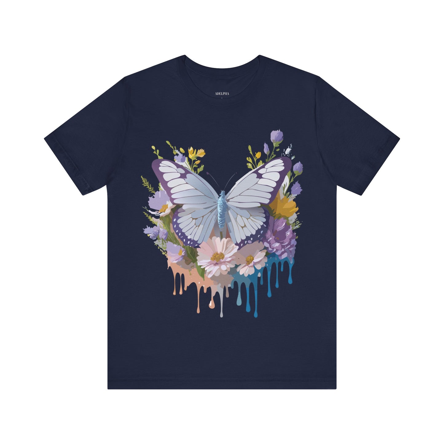 Natural Cotton Tee Shirt with Butterfly