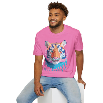 Tiger Print Unisex Softstyle Breathable Cotton Tee 64000 Gildan Shirt