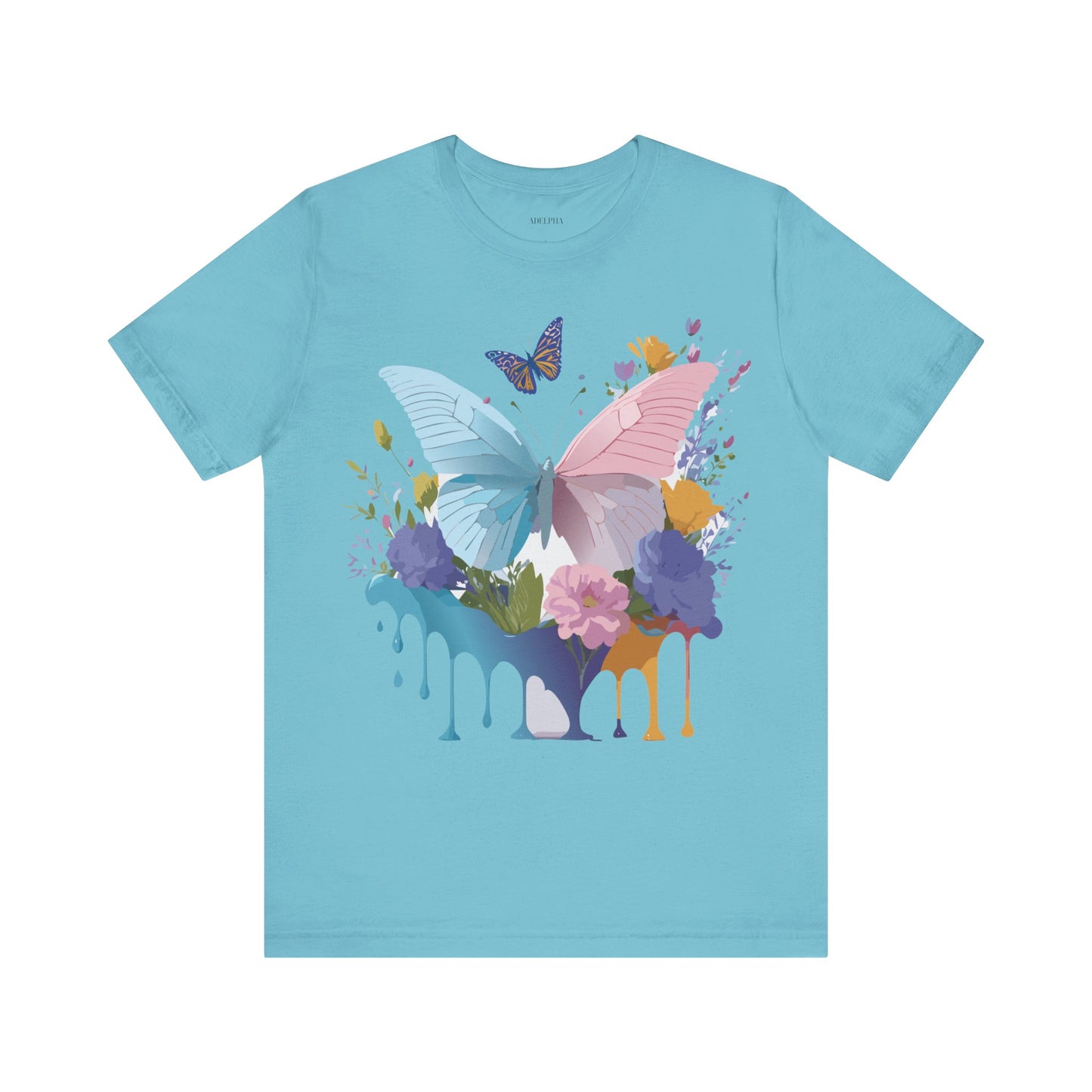 Natural Cotton Tee Shirt with Butterfly