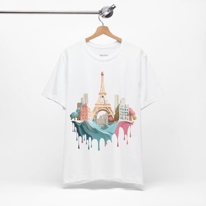 Natural Cotton Tee Shirt - Beautiful Places Collection - Paris Printify