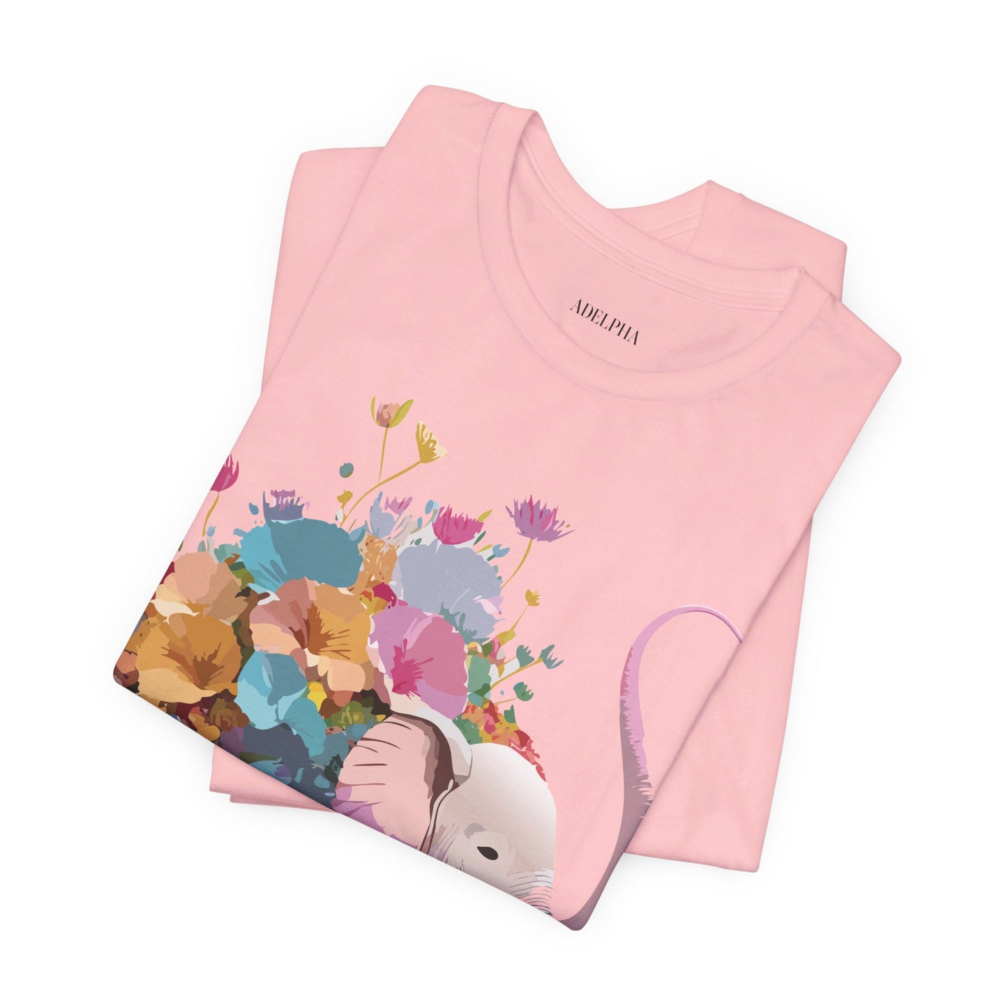 Natural Cotton Tee Shirt with Elephant