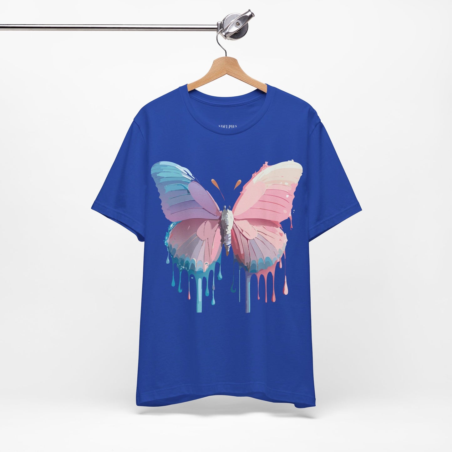 Natural Cotton Tee Shirt with Butterfly