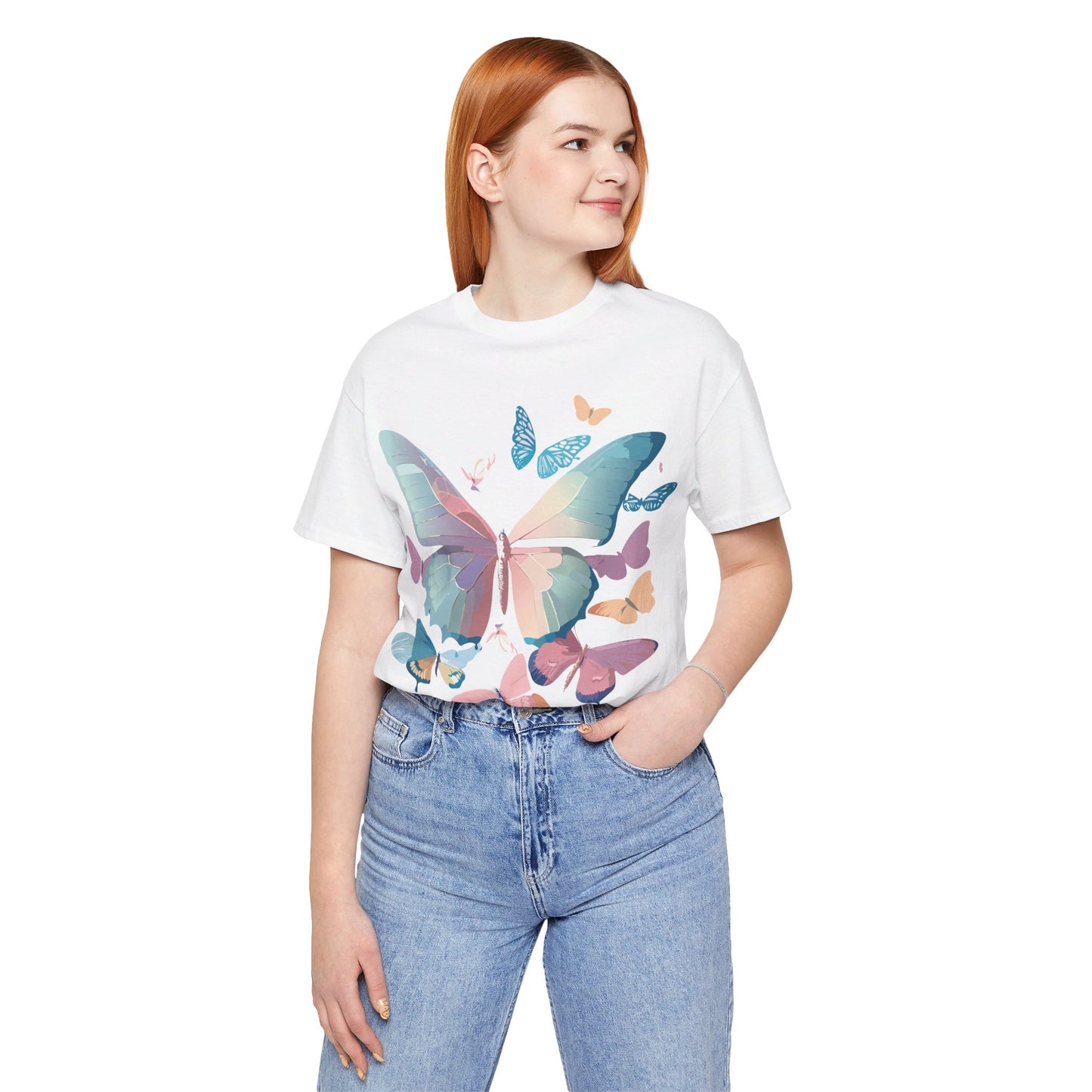 T-shirt en coton naturel avec papillon