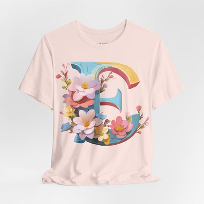 Natural Cotton Tee Shirt - Letters Collection - E Printify