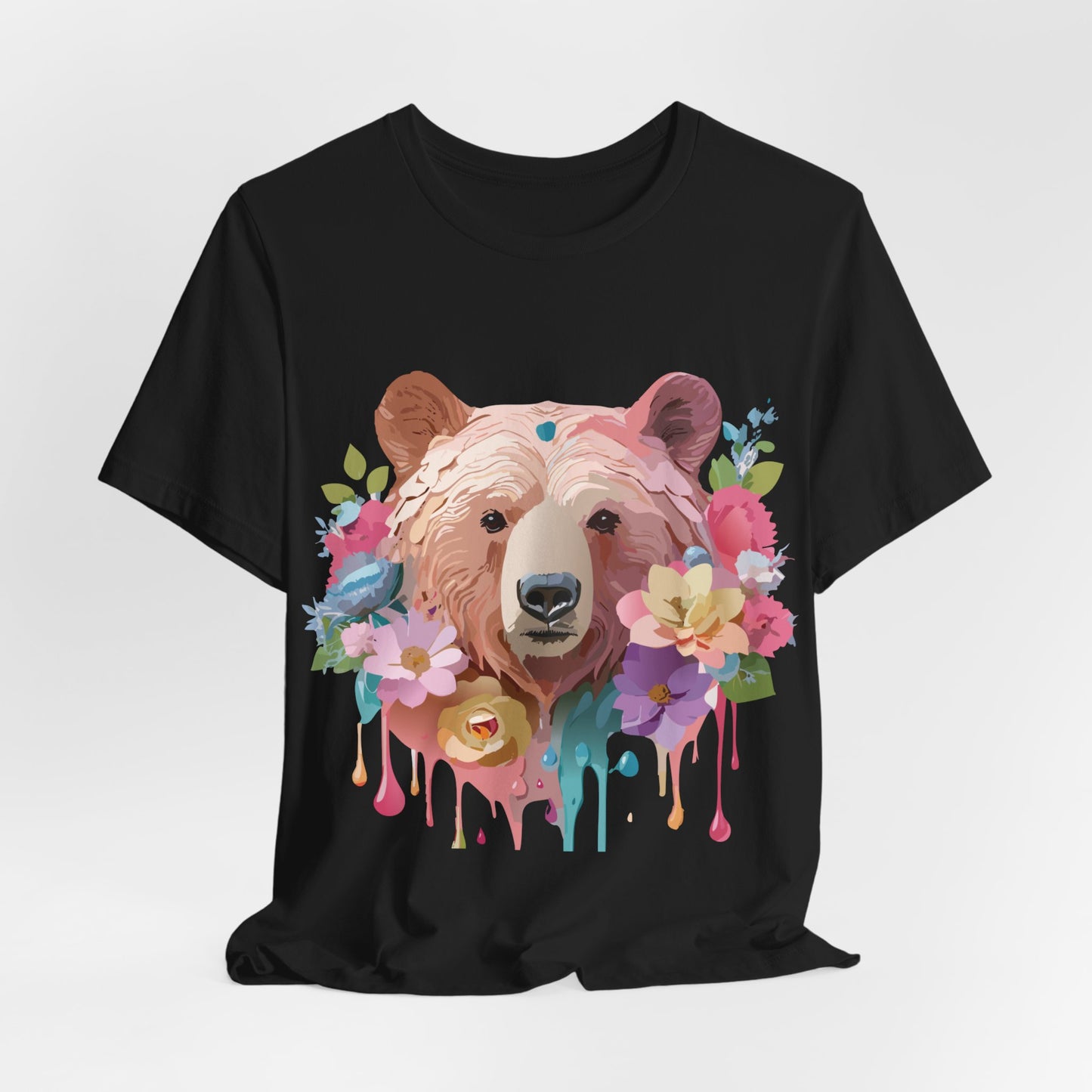 Natural Cotton Tee Shirt with Bear