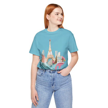 Natural Cotton Tee Shirt - Beautiful Places Collection - Paris Printify