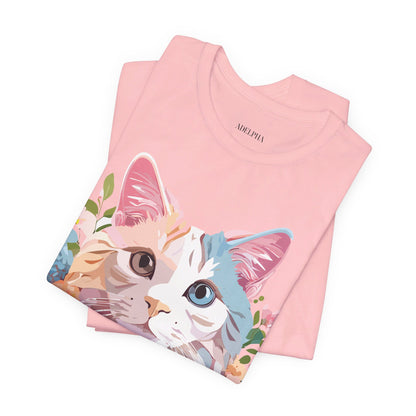 Natural Cotton Tee Shirt with Cat Printify