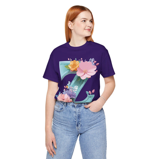 Natural Cotton Tee Shirt - Letters Collection - Z Printify