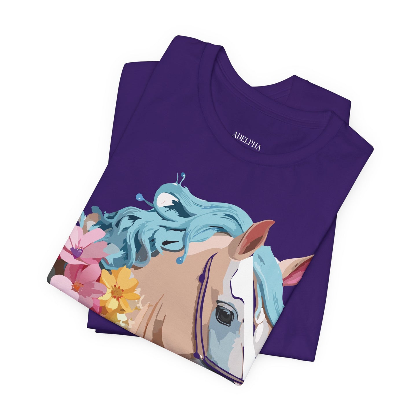 Natural Cotton Tee Shirt with Horse