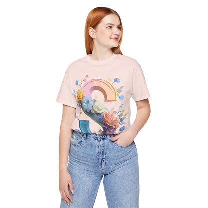 Natural Cotton Tee Shirt - Letters Collection - S Printify