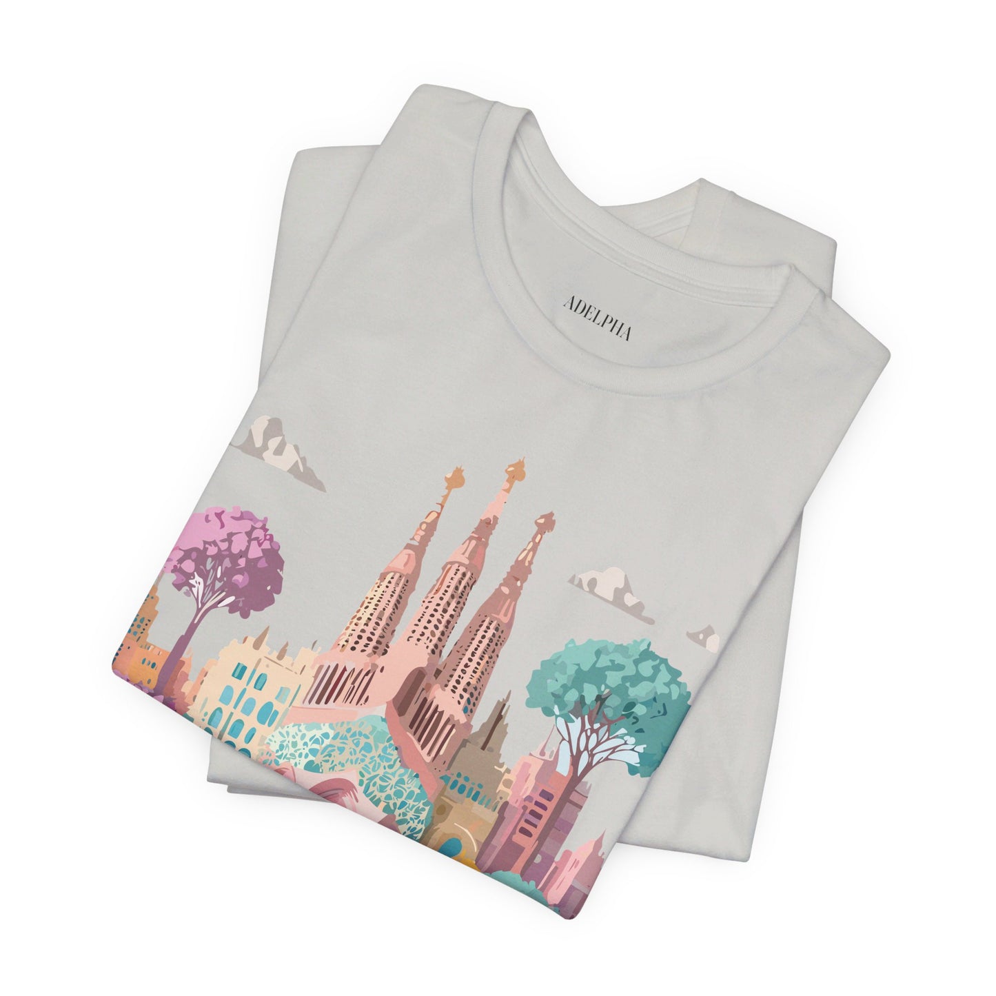 Natural Cotton Tee Shirt - Beautiful Places Collection - Barcelona