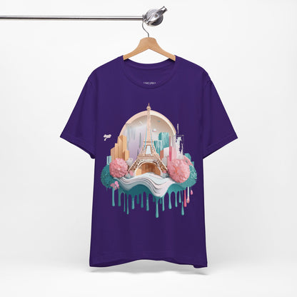 Natural Cotton Tee Shirt - Beautiful Places Collection - Paris Printify