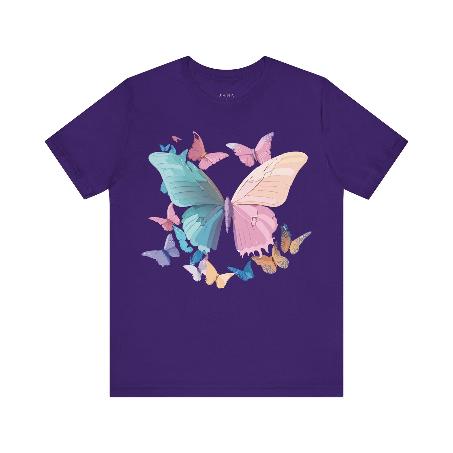 Natural Cotton Tee Shirt with Butterfly