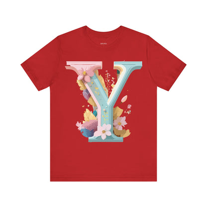 Natural Cotton Tee Shirt - Letters Collection - Y Printify