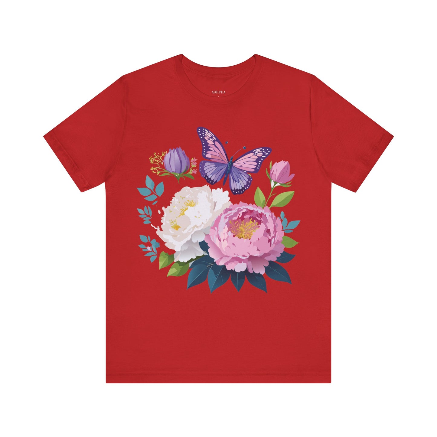 T-shirt en coton naturel avec fleurs