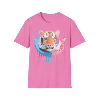 Tiger Shirt Unisex Animal Print Tee Gildan Softstyle 64000 Cotton