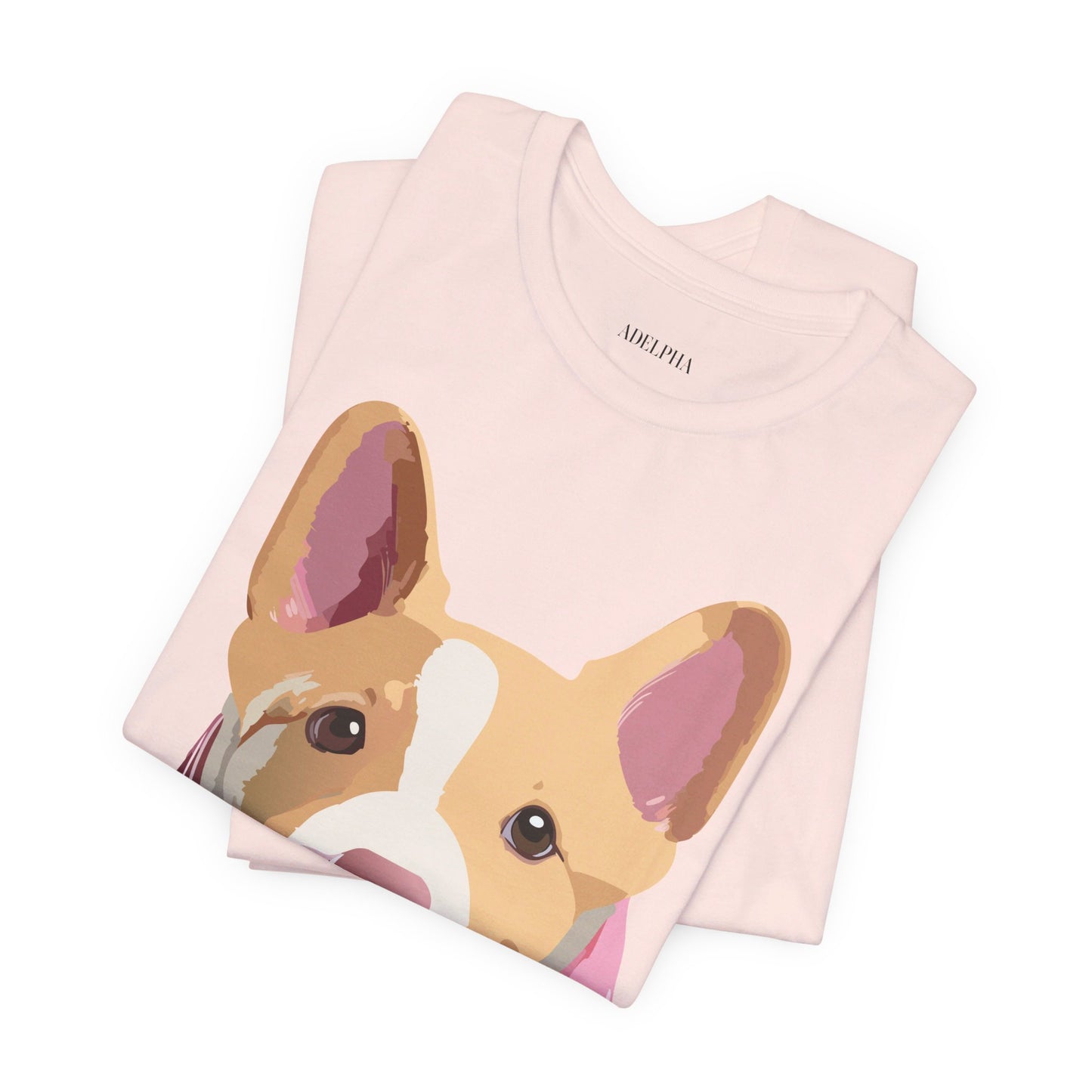 Natural Cotton Tee Shirt with Dog