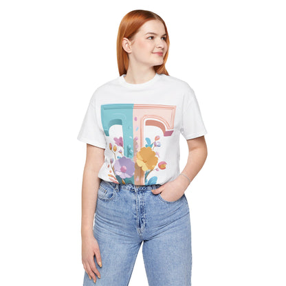 Natural Cotton Tee Shirt - Letters Collection - T Printify