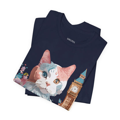 Natural Cotton Tee Shirt with Cat Printify